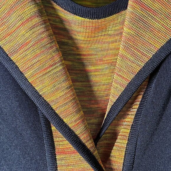 Misook 2 Piece Set- Tank XL, Jacket Large, Black and Autumn/Fall Colors - Picture 5 of 11